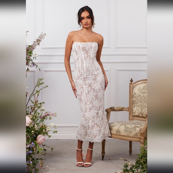 V. Chapman Dresses & Skirts - V. Chapman Capulet Dress in White Chantilly Lace